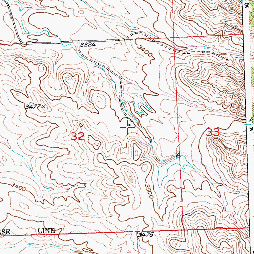 Topographic Map of 01N27E32BCCC01 Well, MT