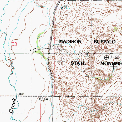 Topographic Map of 01N02E34CB__01 Well, MT