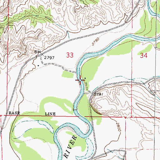 Topographic Map of 01N44E33DBDC01 Well, MT