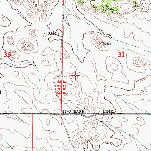 Topographic Map of 01N48E35CBCA01 Well, MT