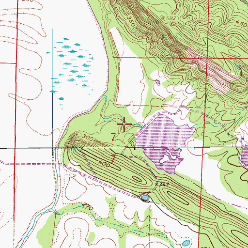 Topographic Map of Tupelo Bayou Site Two Reservoir, AR