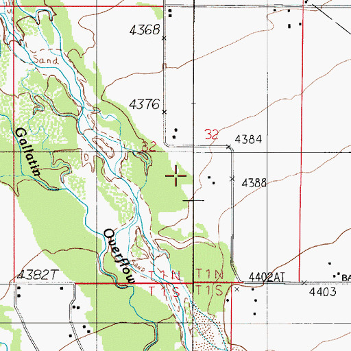 Topographic Map of 01N04E32DB__01 Well, MT