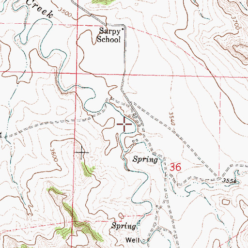 Topographic Map of 01N38E36BDBB01 Well, MT