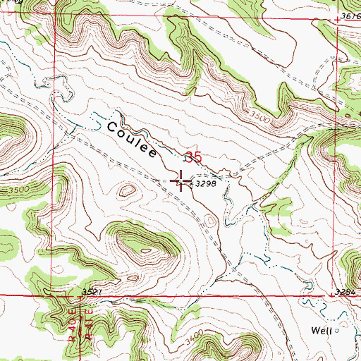 Topographic Map of 01N40E35DBBC01 Well, MT