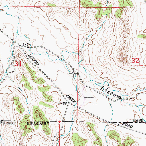 Topographic Map of 01N46E31DAAC01 Well, MT