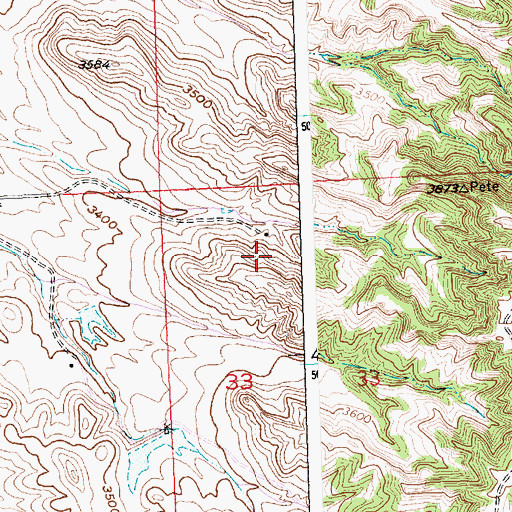 Topographic Map of 01N27E33BACB01 Well, MT
