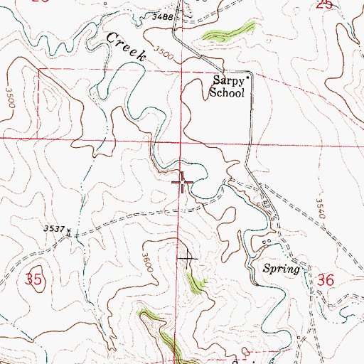 Topographic Map of 01N38E36BBCB01 Well, MT