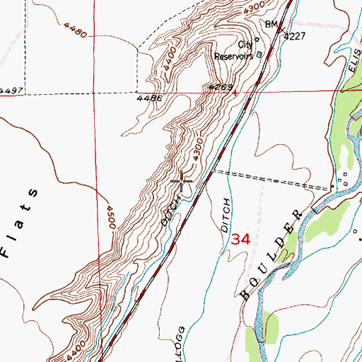 Topographic Map of 01N14E34BDBA01 Spring, MT