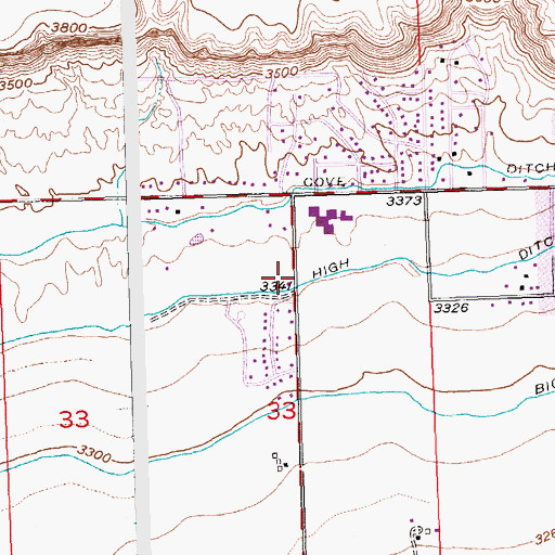 Topographic Map of 01N25E33ABDC01 Well, MT