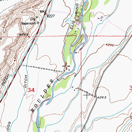 Topographic Map of 01N14E34ADAB01 Well, MT