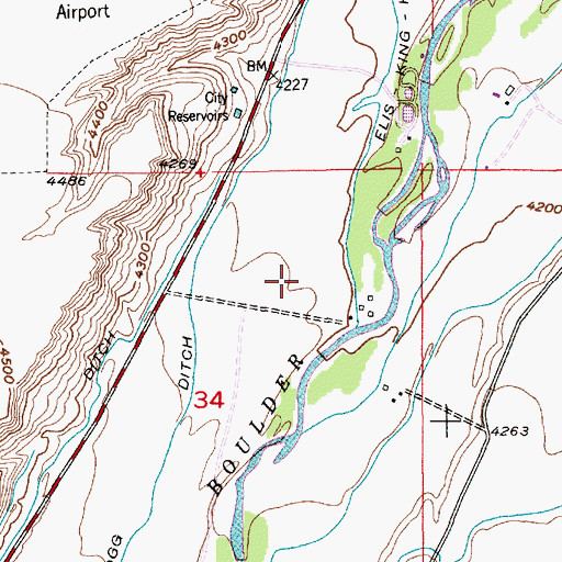 Topographic Map of 01N14E34ABDD01 Well, MT