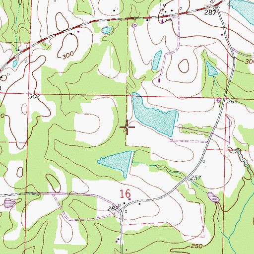 Topographic Map of Byrd Lake Dam, AR