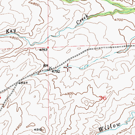 Topographic Map of 01N09E36B___01 Well, MT