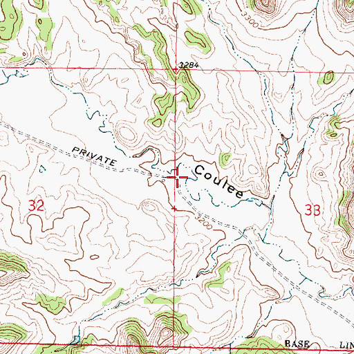 Topographic Map of 01N41E33BCCB01 Well, MT