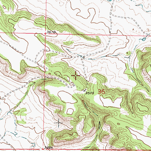 Topographic Map of 01N40E36BDBC02 Well, MT