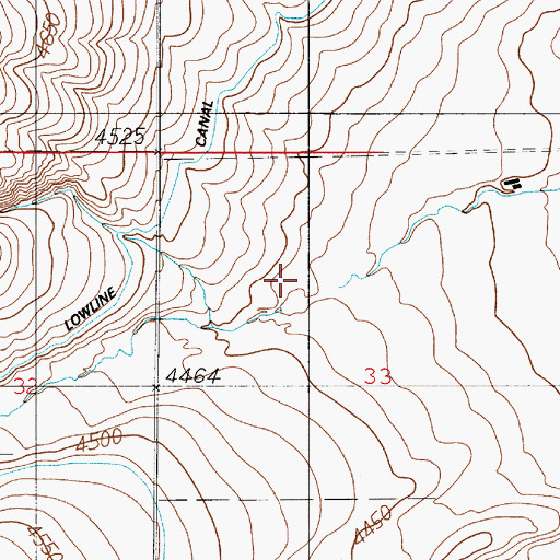 Topographic Map of 01N03E33BDBB02 Well, MT