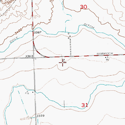 Topographic Map of 01N25E31BABA01 Well, MT