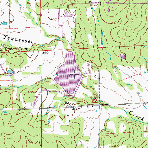 Topographic Map of Fourche Creek Site 18 Dam, AR