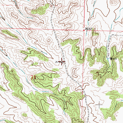 Topographic Map of 01N43E31ADBC01 Well, MT
