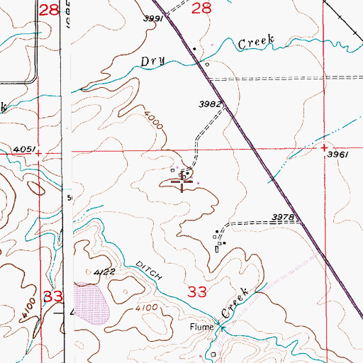 Topographic Map of 01N15E33ABBC02 Well, MT