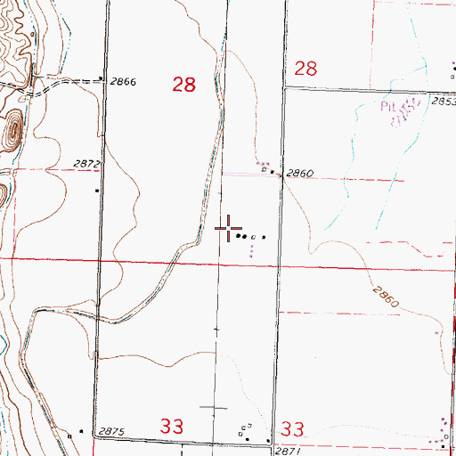 Topographic Map of 01N33E28CD__01 Well, MT