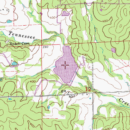 Topographic Map of Fourche Creek Site 18 Reservoir, AR
