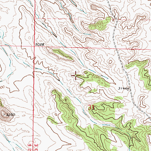 Topographic Map of 01N43E31BADC01 Well, MT
