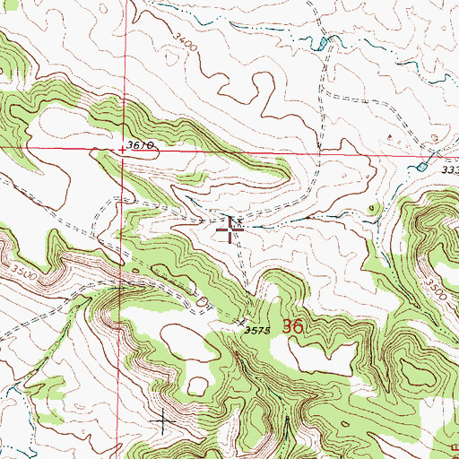 Topographic Map of 01N40E36BACD01 Well, MT
