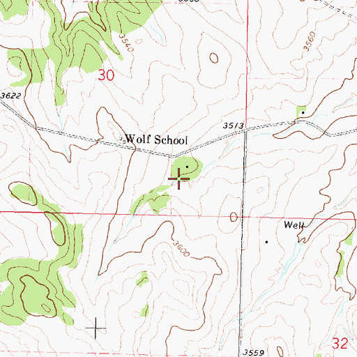 Topographic Map of 01N38E30DDBB03 Well, MT