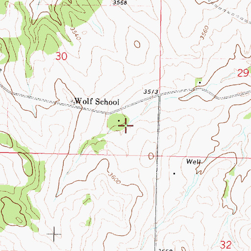 Topographic Map of 01N38E30DDBD01 Well, MT