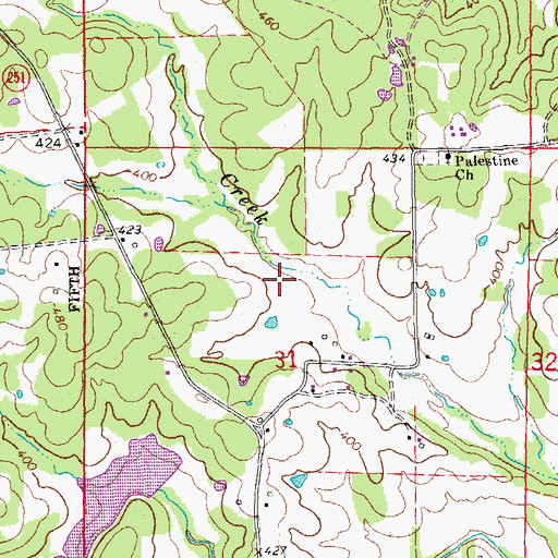 Topographic Map of Fourche Creek Site 17 Dam, AR