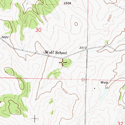 Topographic Map of 01N38E30DDBD02 Well, MT