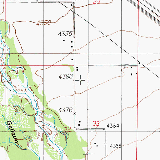 Topographic Map of 01N04E32AB__01 Well, MT