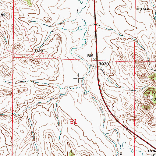 Topographic Map of 01N49E30DBBC01 Well, MT