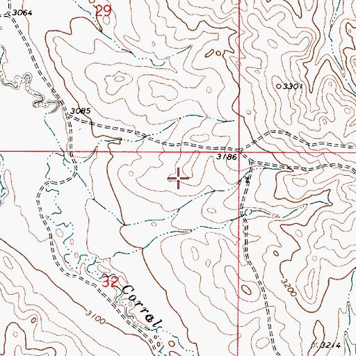 Topographic Map of 01N52E33BBBC01 Well, MT