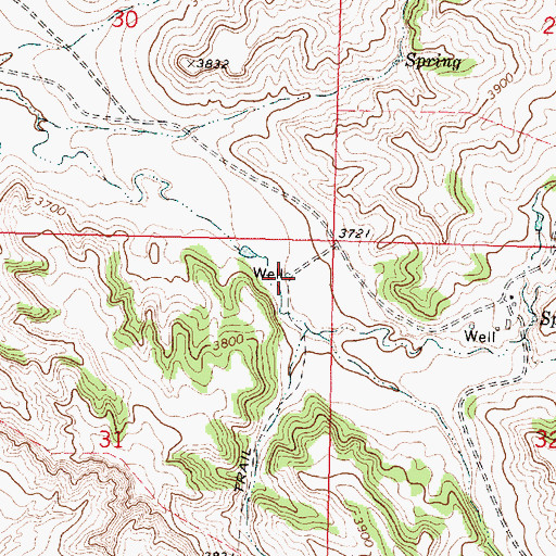 Topographic Map of 01N39E31AAAC01 Well, MT