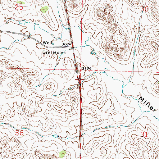 Topographic Map of 01N42E31BBBC01 Well, MT