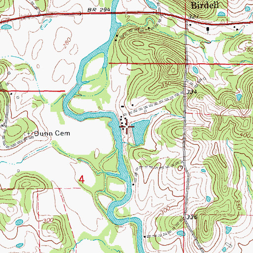 Topographic Map of Kilo-Vista Lake Dam, AR