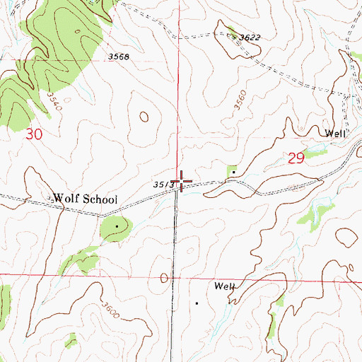 Topographic Map of 01N38E29BBBD02 Well, MT