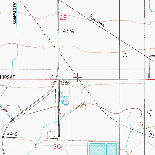 Topographic Map of 01N04E25DCDD01 Well, MT