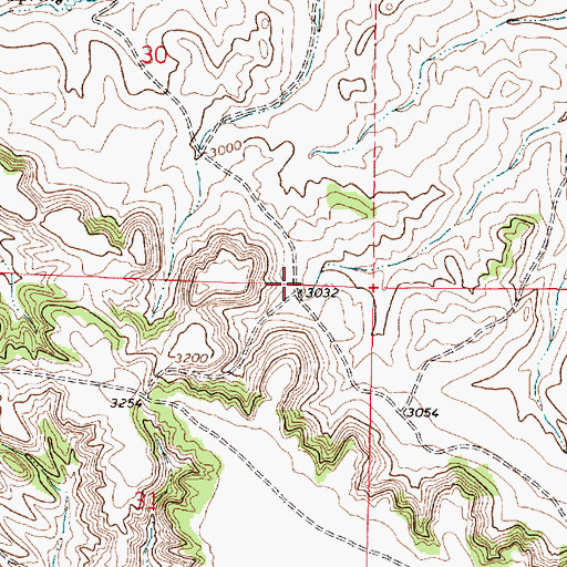Topographic Map of 01N44E31AABA01 Well, MT