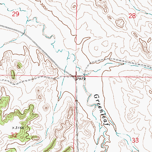 Topographic Map of 01N43E33BBBB01 Well, MT