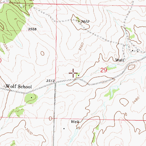 Topographic Map of 01N38E29CABD01 Well, MT