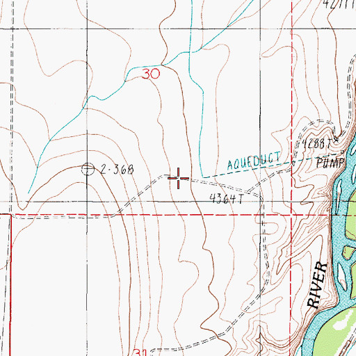 Topographic Map of 01N02E30DCAC01 Well, MT