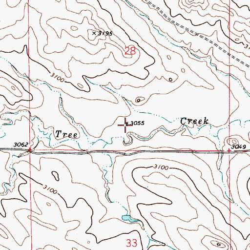 Topographic Map of 01N48E28CDAD01 Well, MT