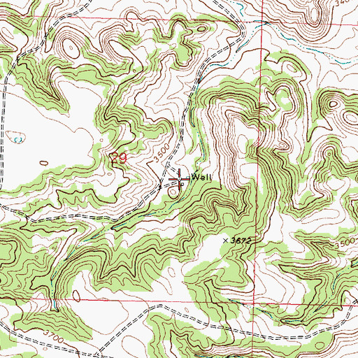 Topographic Map of 01N37E29DABB01 Well, MT