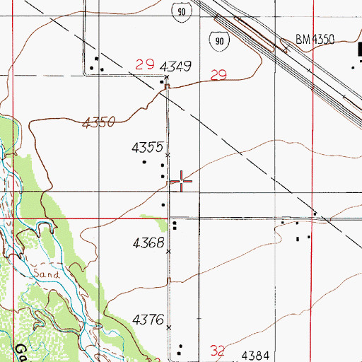 Topographic Map of 01N04E29DC__01 Well, MT