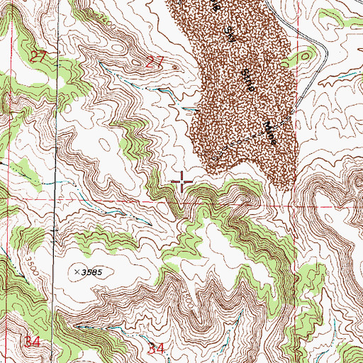 Topographic Map of 01N41E27DCCA01 Well, MT
