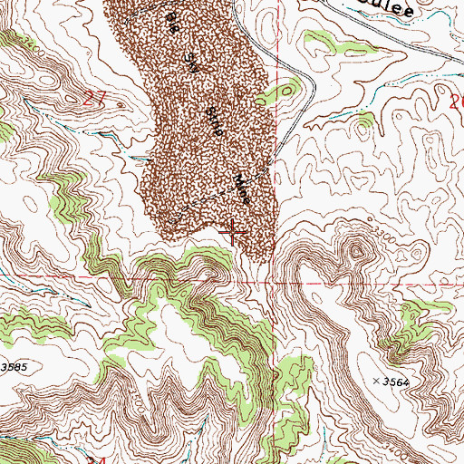 Topographic Map of 01N41E27DDAC02 Well, MT