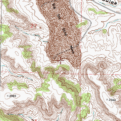 Topographic Map of 01N41E27DDBC01 Well, MT